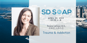 Briana Lefman speaking at SOAP Trauma and Addiction
